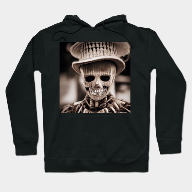 Skeleton with a high hat Hoodie by ArtificialBeaux